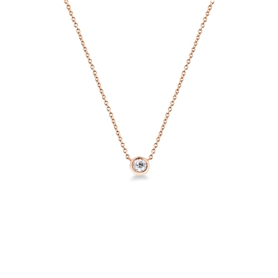 Collier en or rose 18k avec diamant ct. 0,25