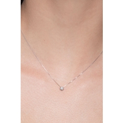 Collier pendentif diamant 0.04 ct or blanc 18k  2