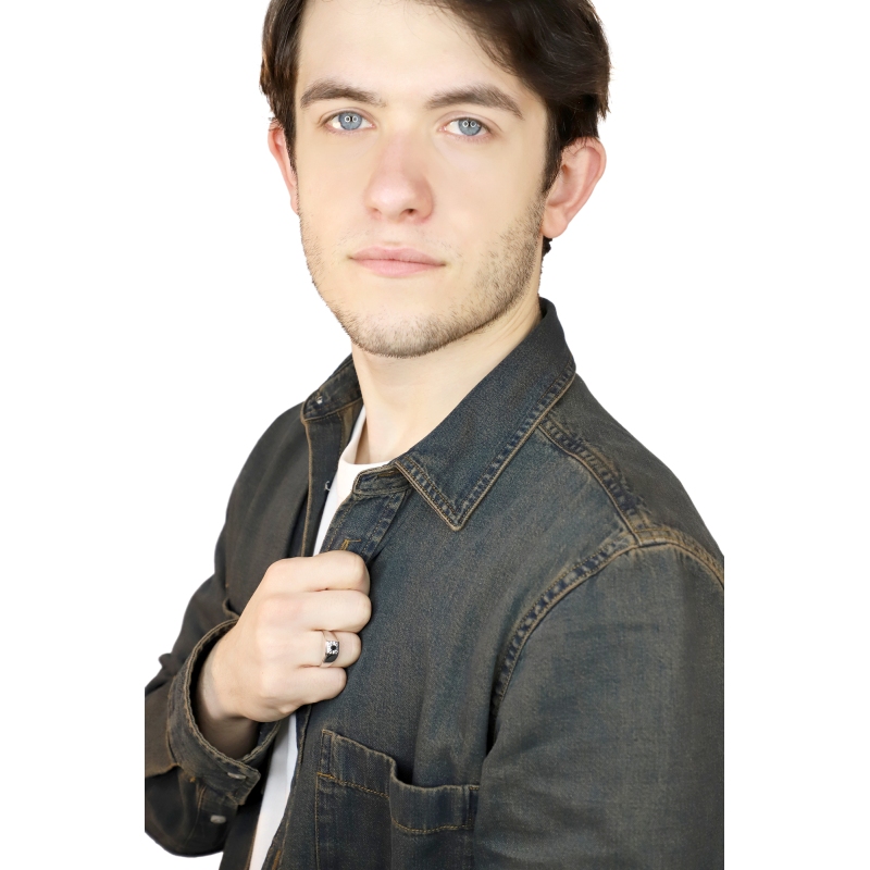 Anneau solitaire pour homme en or blanc 18k diamant noir