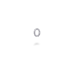 Boucle d'oreille personnalisée lettre O en diamants