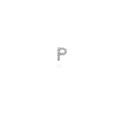Boucle d'oreille personnalisée lettre P en diamants