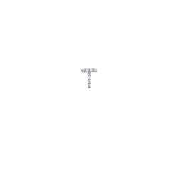 Boucle d'oreille lettre  T  en diamants et or blanc 750