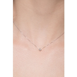 Pendentif solitaire diamant 0.02 ct or blanc 18 ct  2