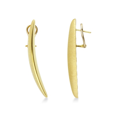 Boucles d'oreilles satinées en or jaune 18K