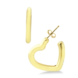 Boucles d’oreilles en or jaune 750 en forme de cœur bombé