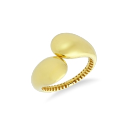 Anneau contrarié chunky en or jaune 18k