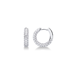 Boucles d’oreilles créoles en or blanc 18k avec diamants naturels
