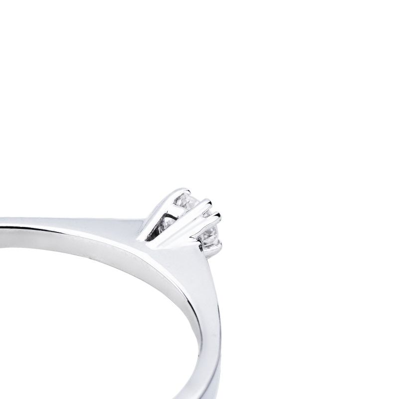 Bague Solitaire Valentin, Diamant 0,10 ct & Or Blanc 750 Bague Solitaire Valentin, Diamant 0,10 ct & Or Blanc 750