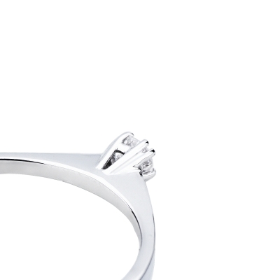 Bague Solitaire Diamant 0.10 ct et Or Blanc 750