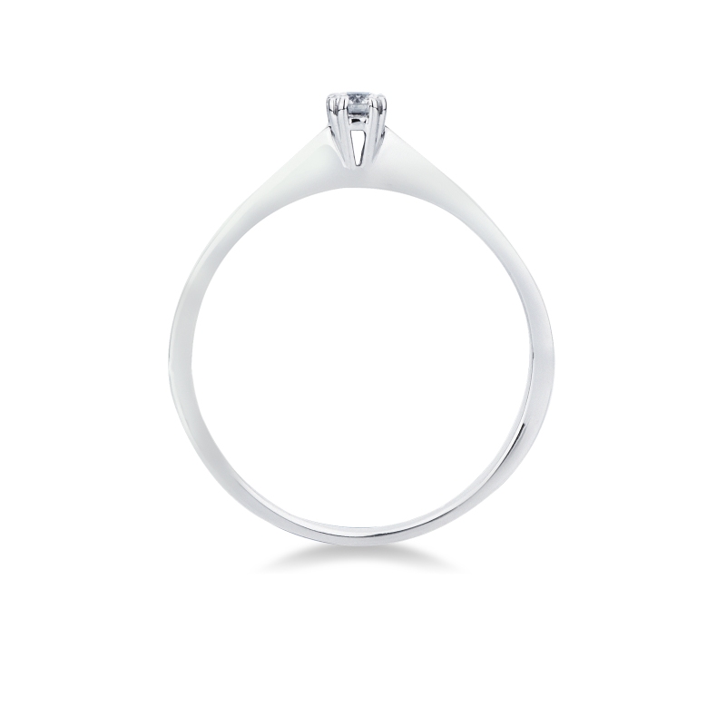 Bague Solitaire Valentin, Diamant 0,10 ct & Or Blanc 750 Bague Solitaire Valentin, Diamant 0,10 ct & Or Blanc 750