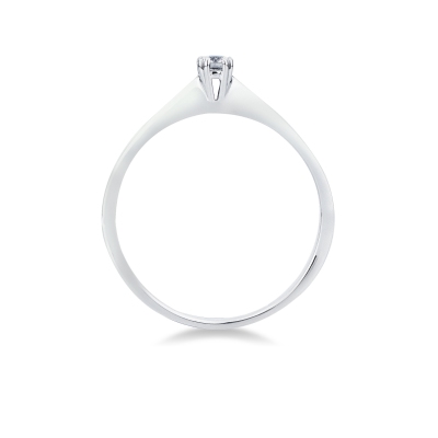 Bague Solitaire Diamant 0.10 ct et Or Blanc 750