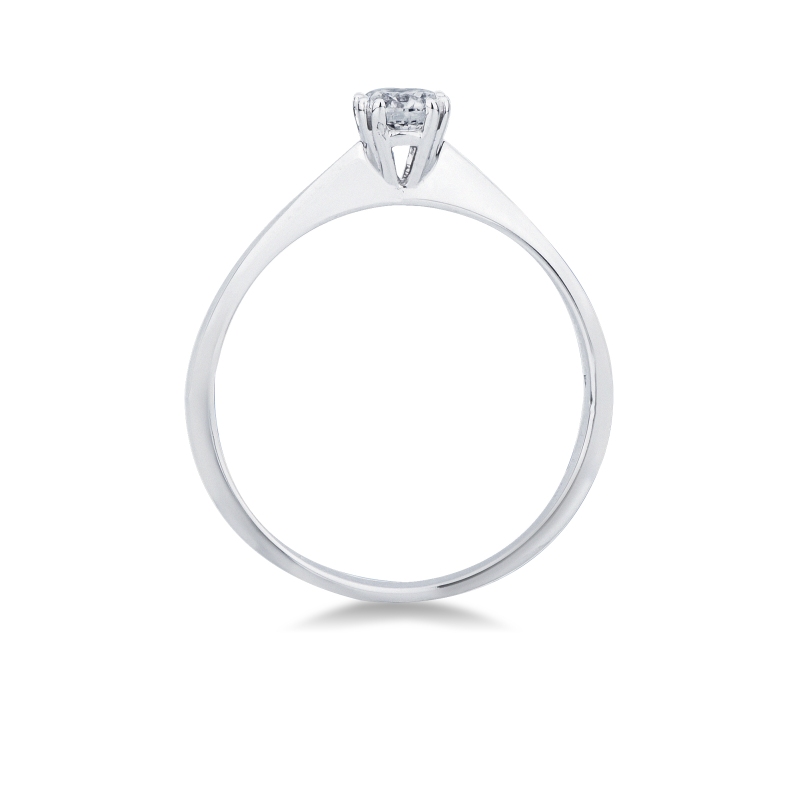 Bague solitaire en or blanc 18k avec huit griffes et diamant CT 0,30  Bague solitaire en or blanc 18k avec huit griffes et diamant CT 0,30
