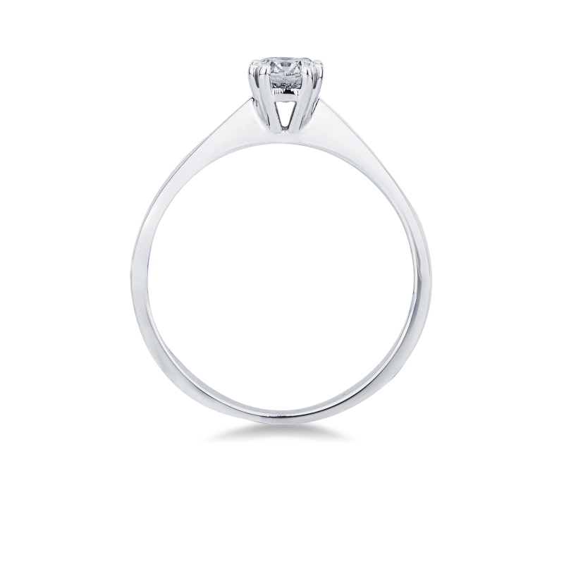 Bague femme en or blanc 18k avec 8 griffes et diamant CT 0,40  Bague femme en or blanc 18k avec 8 griffes et diamant CT 0,40