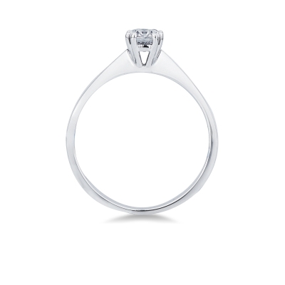 Bague femme en or blanc 18k avec 8 griffes et diamant CT 0,40 