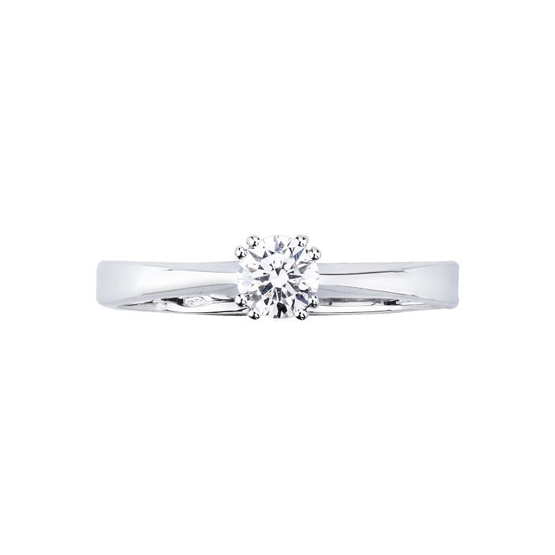 Bague femme en or blanc 18k avec 8 griffes et diamant CT 0,40  Bague femme en or blanc 18k avec 8 griffes et diamant CT 0,40