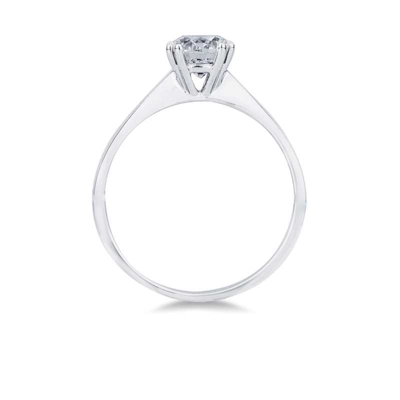 Bague solitaire en or blanc 18k avec huit griffes et diamant 1,00 ct Bague solitaire en or blanc 18k avec huit griffes et diamant 1,00 ct