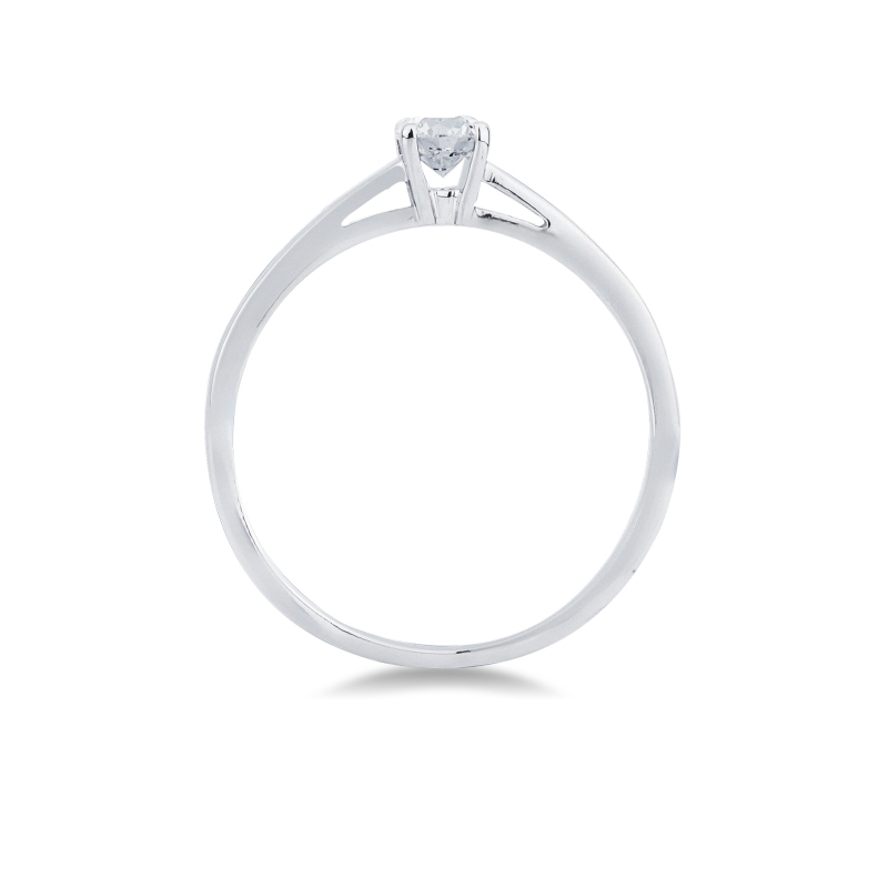 Bague solitaire en or blanc 18k avec diamant CT 0,25