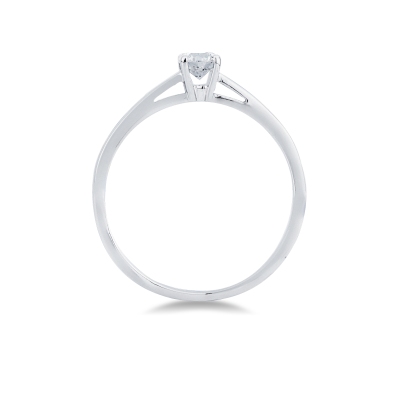 Bague solitaire en or blanc 18k avec diamant CT 0,25