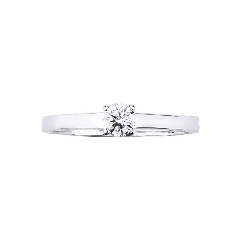 Bague solitaire en or blanc 18k avec diamant CT 0,25