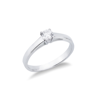 Bague solitaire en or blanc 18k avec diamant CT 0,25