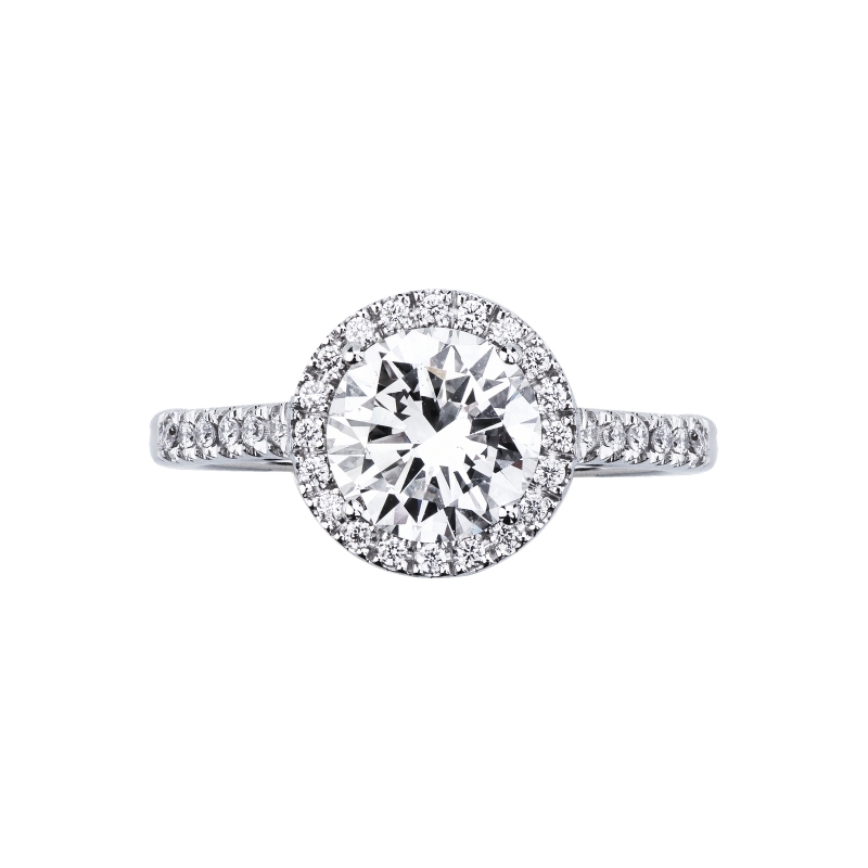 Bague solitaire avec diamant central GIA 2.00 ct en or blanc 18K Bague solitaire avec diamant central GIA 2.00 ct en or blanc 18K