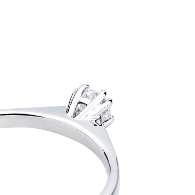 Bague Solitaire or 750 blanc diamant 0.20 carat 