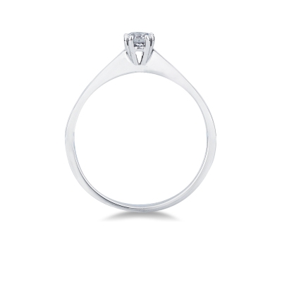 Bague Solitaire or 750 blanc diamant 0.20 carat 