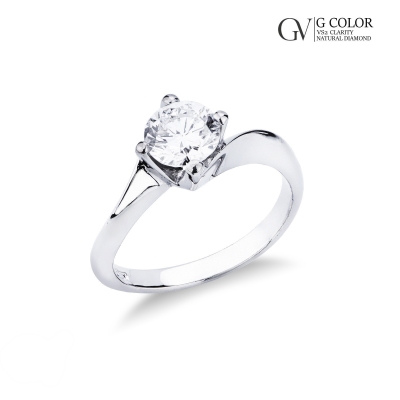Solitaire en or blanc 18 carats avec un diamant de 1,00 ct, modèle Valentino