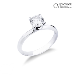 Solitaire 6 griffes Or Blanc 750 & Diamant G/VS2