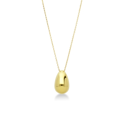 Collier femme en or jaune 18k en forme de goutte 