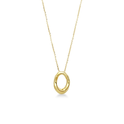Collier en or jaune 18k sublimé par un pendentif ovale