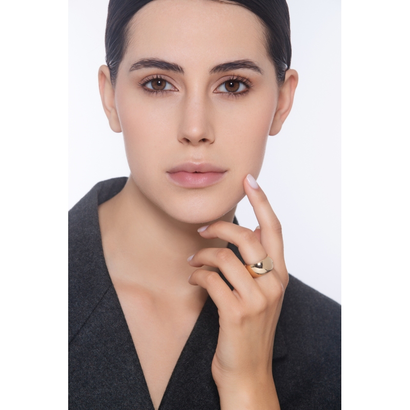 Bague large brillante en or jaune 18k Bague large brillante en or jaune 18k