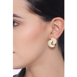 Boucles d’oreilles en or jaune 18k avec deux anneaux entrelacés 2