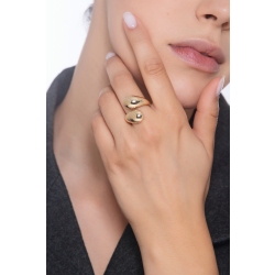 Anneau contrarié chunky en or jaune 18k 2