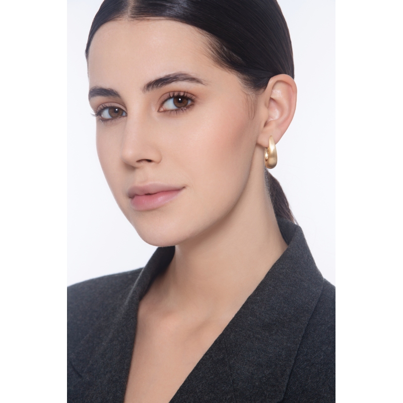 Boucles d’oreilles semi circulaires en or jaune 18k 