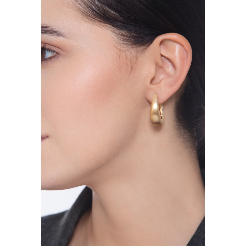 Boucles d’oreilles semi circulaires en or jaune 18k 