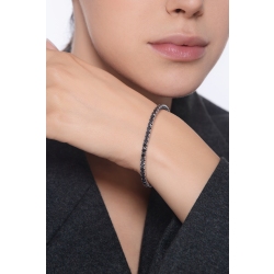 Bracelet riviere en or blanc 18k serti de diamants noirs 7,23 ct  2
