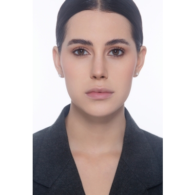 Puces taille princess en or blanc 18k avec diamant certifié GIA