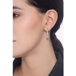 Boucles d’oreilles aiguemarine et diamants or 750 2