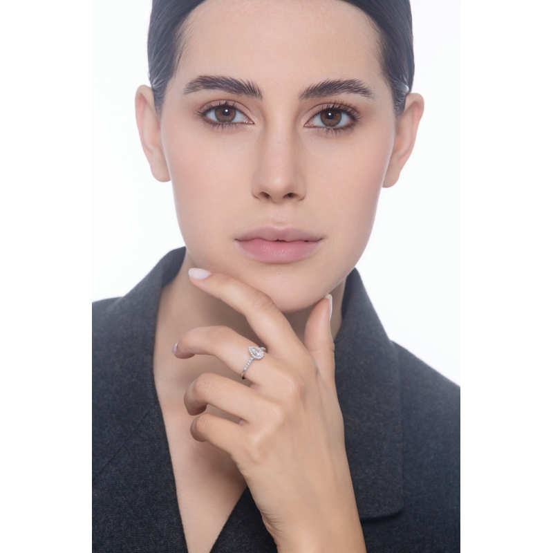 Bague solitaire or blanc diamant certifié GIA 0,50 c Bague solitaire or blanc diamant certifié GIA 0,50 c