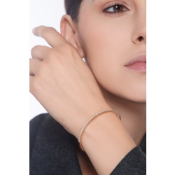 Bracelet rigide type tennis en or rose 18k avec diamants 2