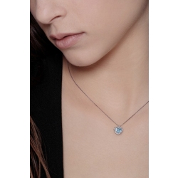 Collier aigue-marine et diamants pendentif à coeur or blanc 18k  2