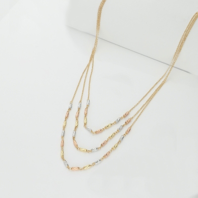 Collier design en trois ors 18k