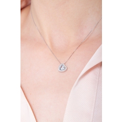Pendentif collier aigue-marine diamants or blanc 18k 2