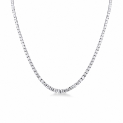 Collier tennis dégradé en or blanc 18 carats avec diamants taille brillant