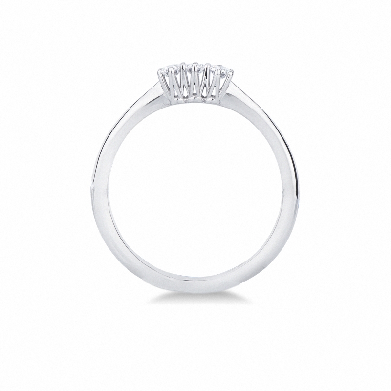 Bague trilogy lineaire en or blanc 18k trois diamants 0,15 ct