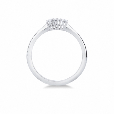 Bague trilogy lineaire en or blanc 18k trois diamants 0,15 ct