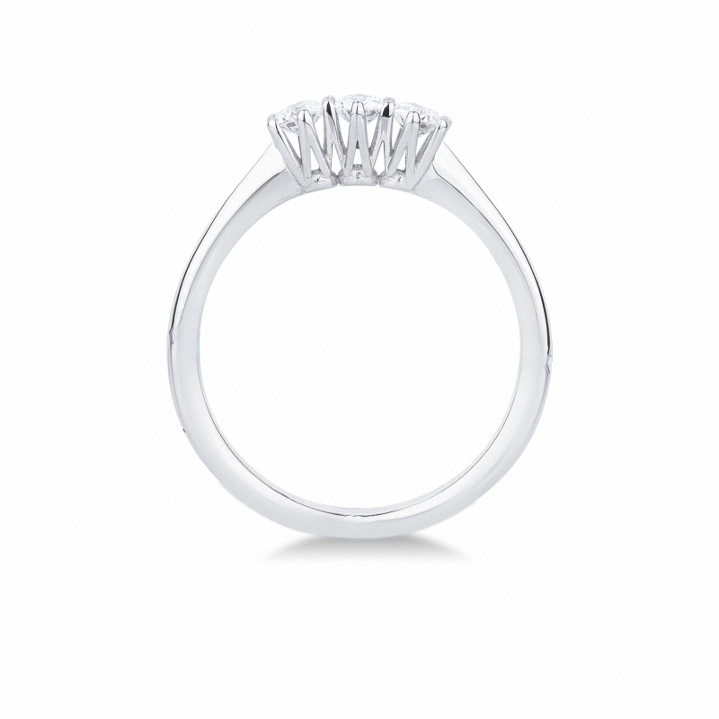 Bague trilogy en or blanc 18k avec trois diamants blancs CT 0,30