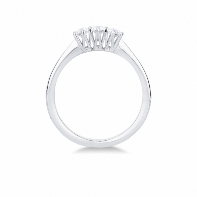 Bague trilogy en or blanc 18k avec trois diamants blancs CT 0,30
