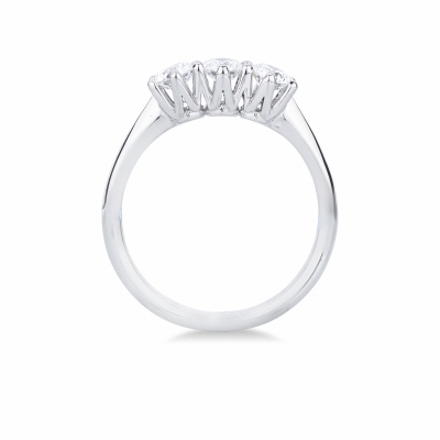 Bagues trilogy en or blanc 18 carats avec diamants 0,75 ct